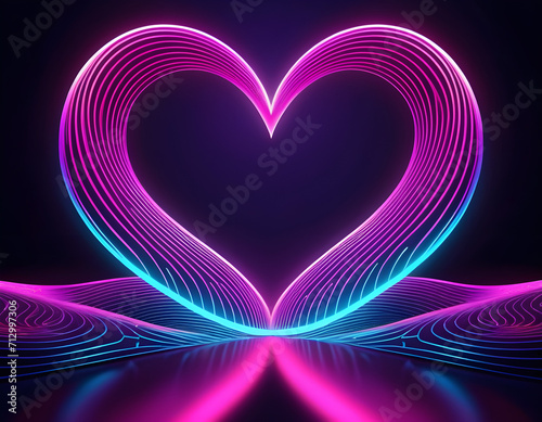 abstract cyberpunk futuristic wave heart background