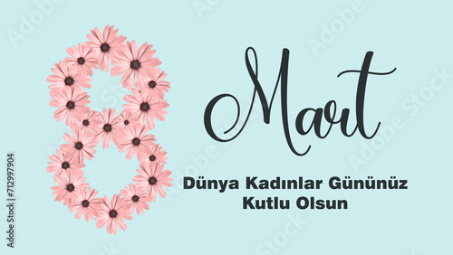 Bilde på lerret 8 Mart Dunya Kadinlar Gunu, AKA March 8 International Women's Day concept banner