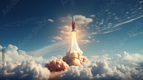 Rocket in the sky