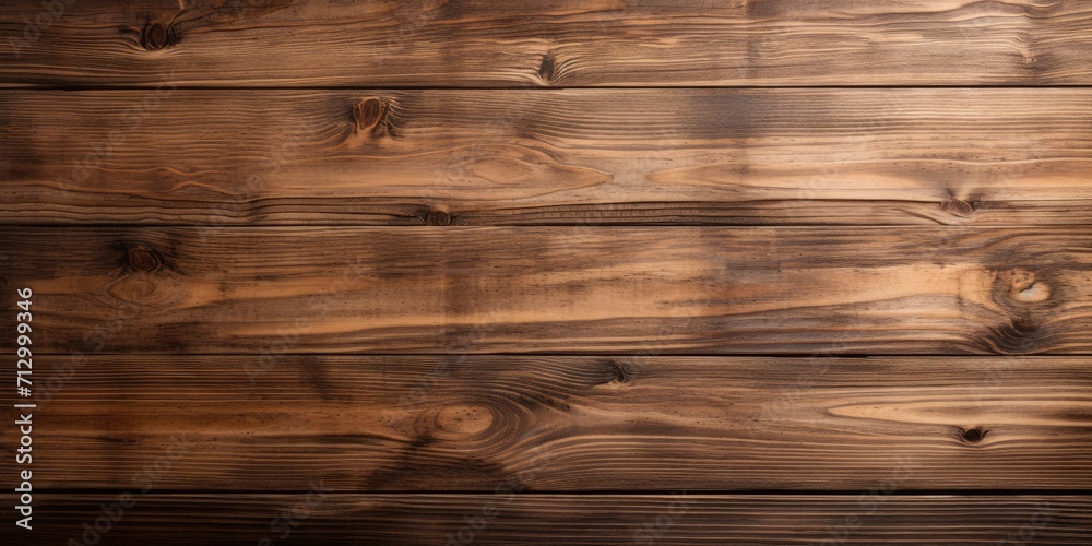 Fototapeta premium Isolated dark wooden table with natural pattern on white background.