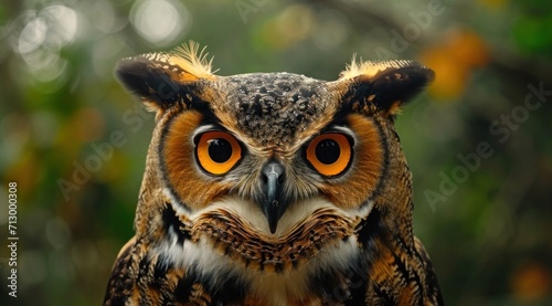 horned owl in nature © olegganko