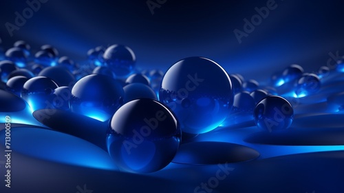 Mesmerizing blue spheres: abstract background elegance for creative projects