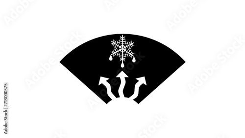 window defrost symbol, black isolated silhouette photo