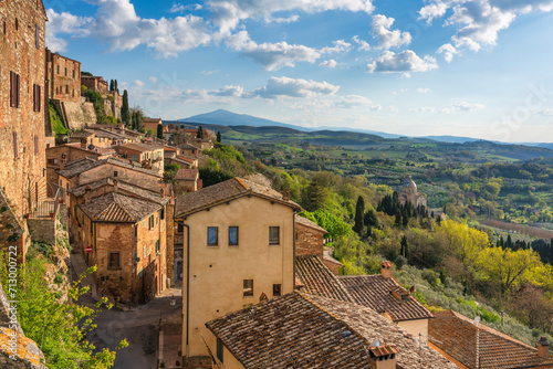 Montepulciano village panoramic view. Siena, Tuscany Italy photo