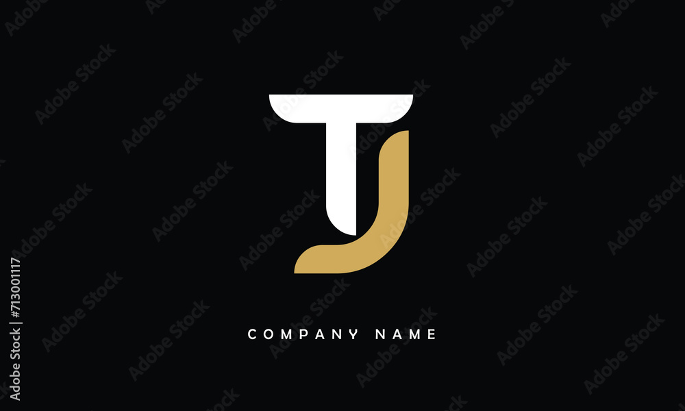 JT, TJ, J, T Abstract Letters Logo Monogram JT, TJ, J, T Abstract Letters Logo Monogram