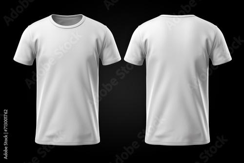White male t shirt mockup front and back view for template design illustration
