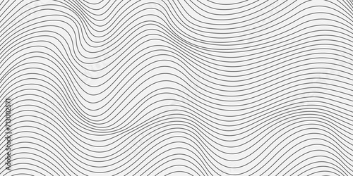 Monochrome thin light white linear abstract curved wavy vertical pattern for background, wallpaper, banner etc. White textured background. Wavy lines texture. Trendy 3d cover design line black curve