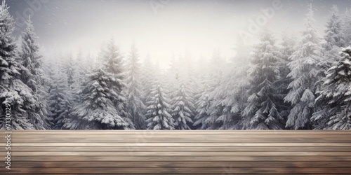 Forest winter backgrounds with wood texture in room interior. © Sona
