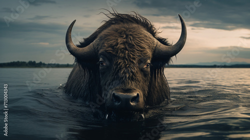 Buffalo in the water