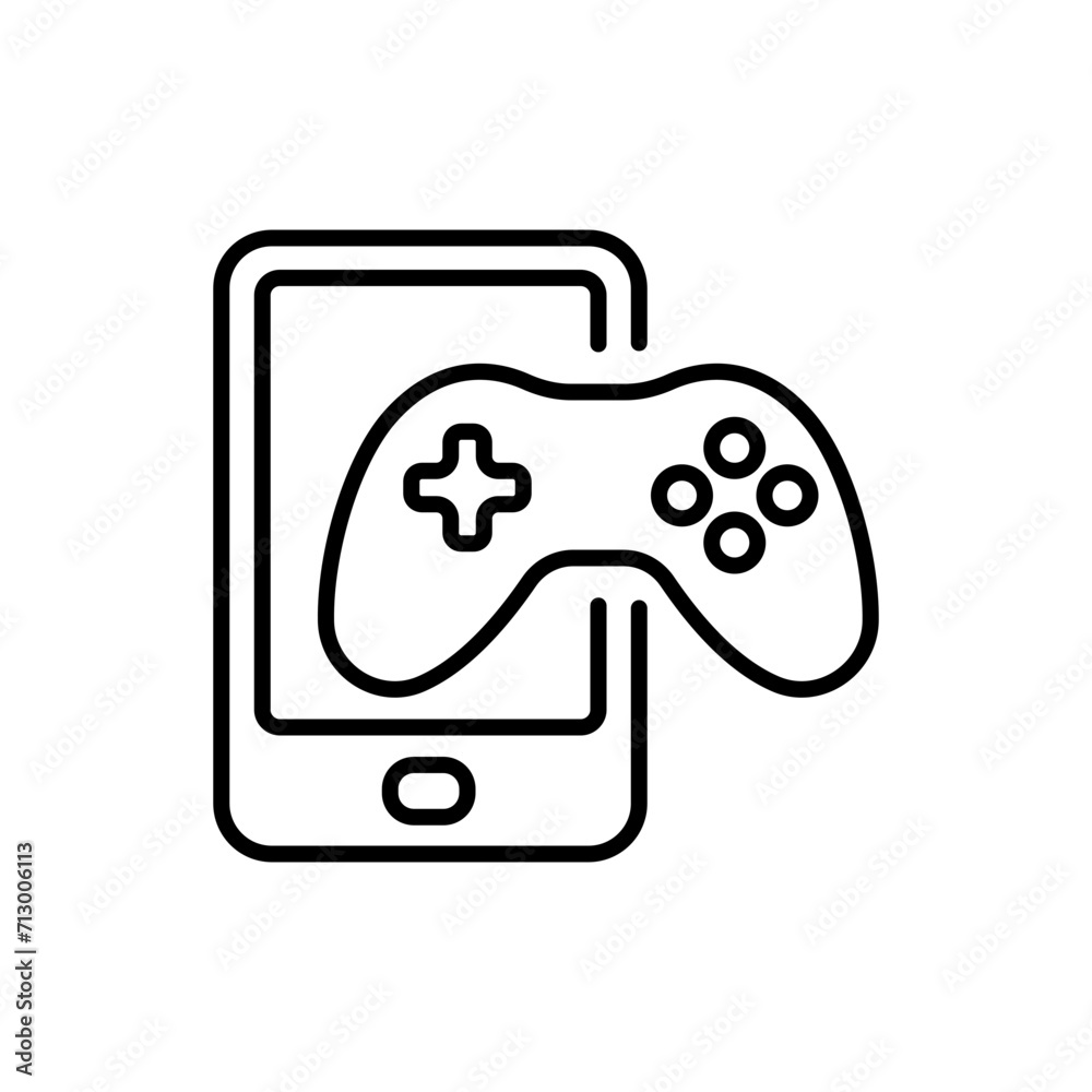 Mobile game outline icons, minimalist vector illustration ,simple transparent graphic element .Isolated on white background Mobile game outline icons, minimalist vector illustration ,simple transparent graphic element .Isolated on white background