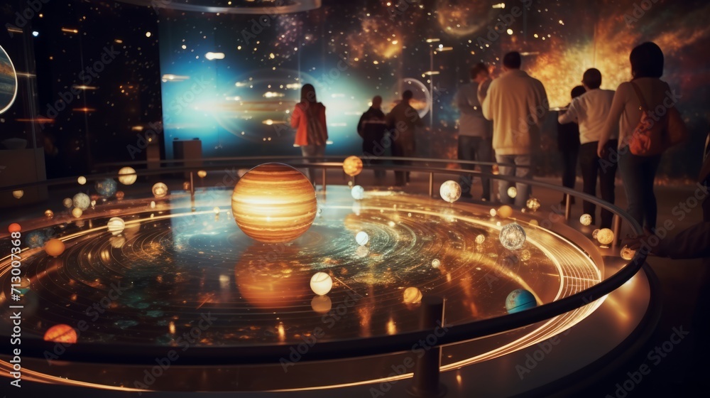 Obraz premium Captivating exhibition at moscow planetarium, world's largest, on september 28, 2014 