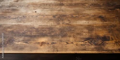Kitchen table made of worn wood.