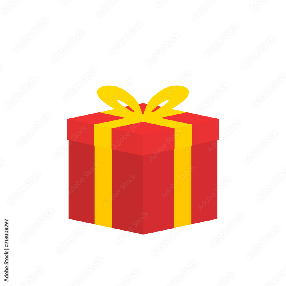 red gift box with yellow ribbon bow illustration isolated on white and transparent background. present suprise sale vector. red gift box with yellow ribbon bow illustration isolated on white and transparent background. present suprise sale vector.