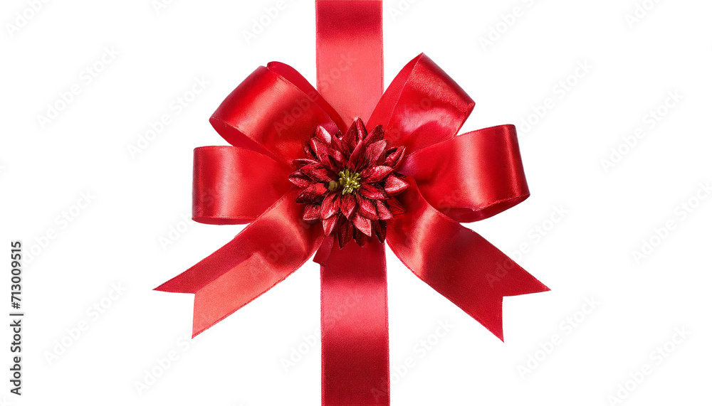 Red gift bow isolated on transparent background. Red gift bow isolated on transparent background.