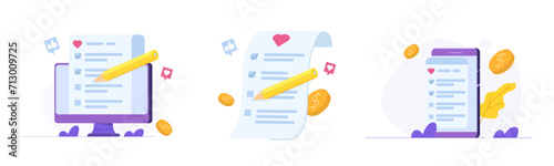 Online shopping wishlist, add to personalized collection concept. Vector illustration.