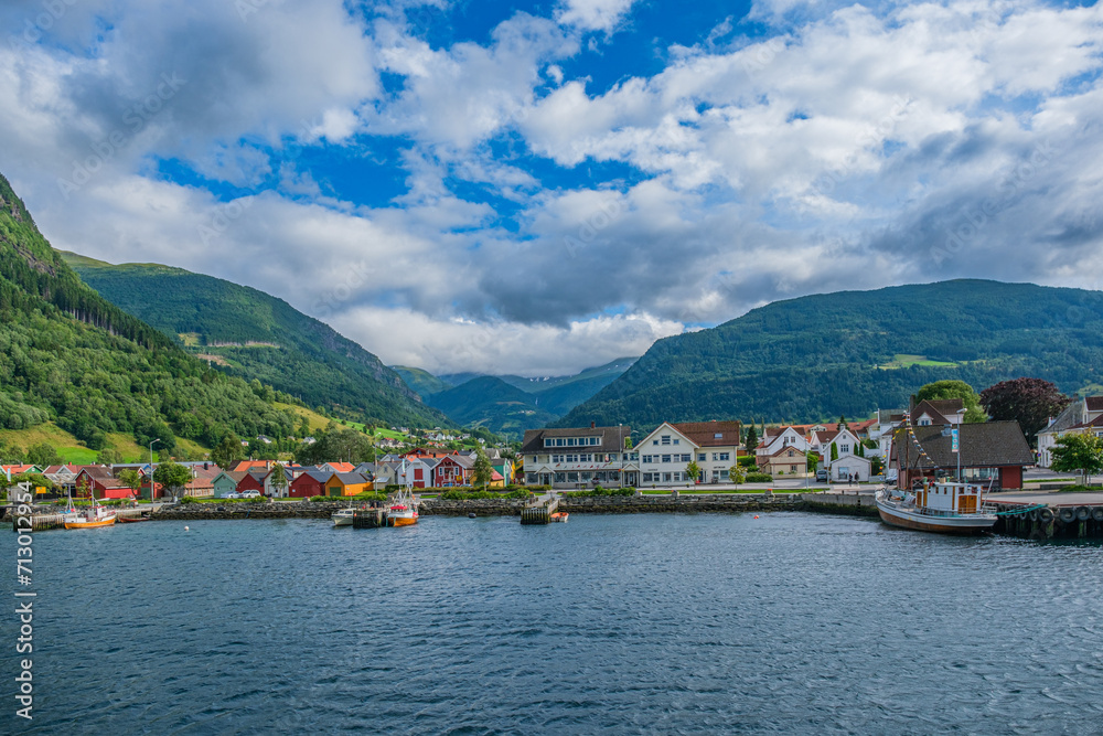 On the fjord journey from Bergenden to Flam you will see nature, mountains, sea, waterfalls, fishing towns, boats 