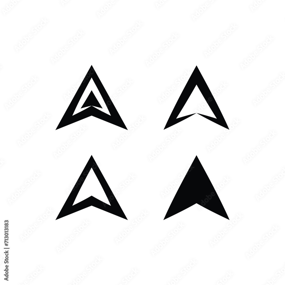 Simple navigation arrow icons vector Simple navigation arrow icons vector