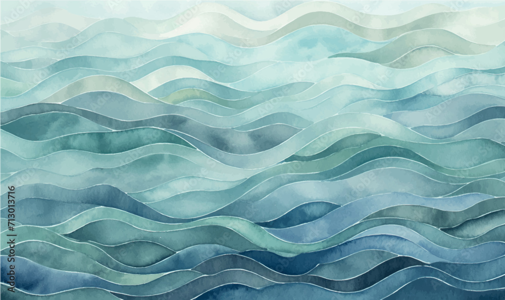 Fototapeta premium watercolor abstract background with waves