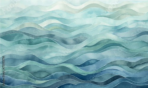 watercolor abstract background with waves