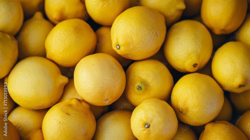Ripe yellow lemons close up or texture. Lemon harvest, many yellow lemons.