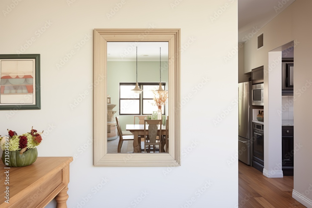 beamframed mirror in hallway beamframed mirror in hallway