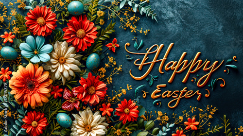 Easter Greeting Card Happy Easter Illustration Graphic Fr  hliche Ostern Banner Wallpaper Double-Card Background Brainstorming Family Digital Art Magazine Poster 