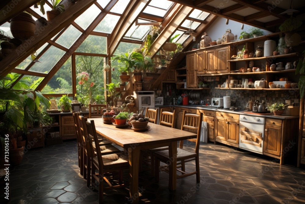Fototapeta premium House with bamboo or wooden natural interior decoration style inspiration ideas
