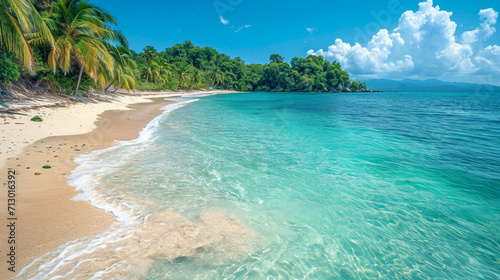 beach with palm trees © Chamal