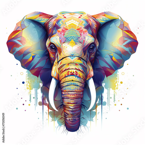  multicolored elephant pictures and elephant's head logo design photo