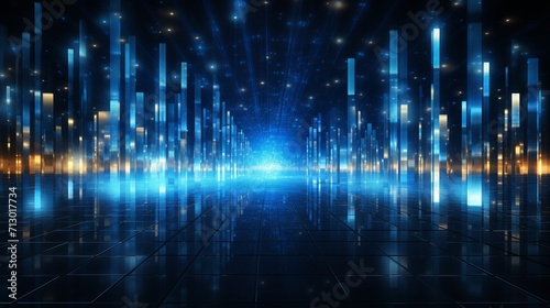 Abstract digital grid background with matrix of data and information technology concept