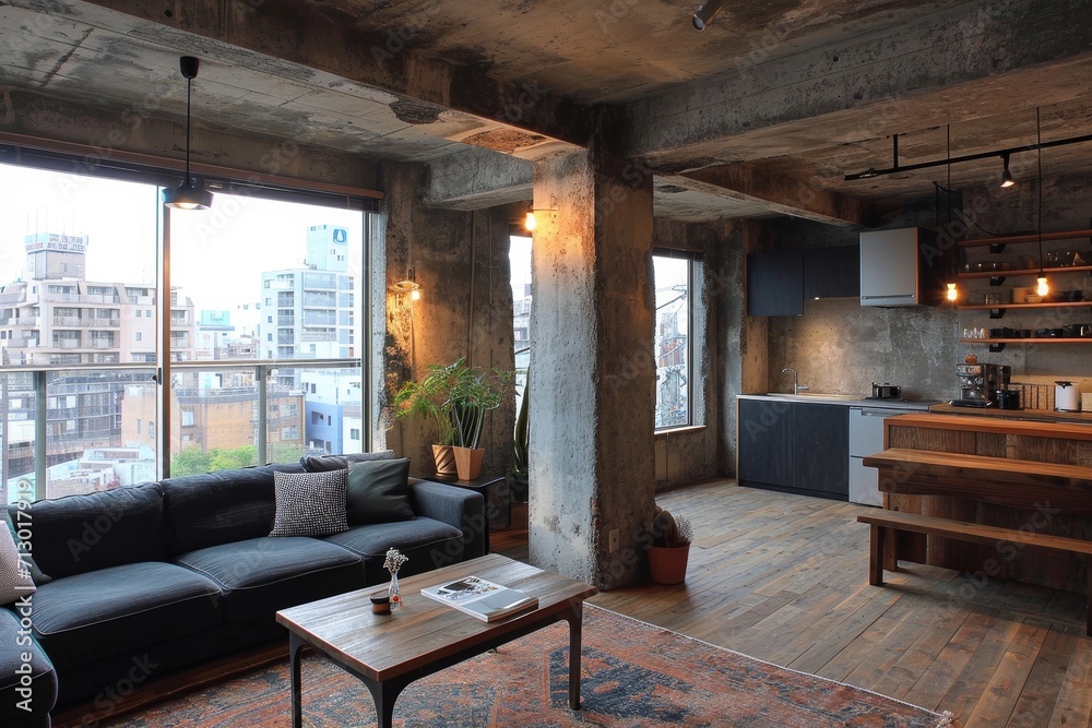 Naklejka premium a simplistic modern room in modern house interior decoration style inspiration ideas