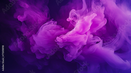 Beautiful luxury creative 3D modern abstract neon background consisting of purple pink blue smoke in futuristic style, copy space. photo