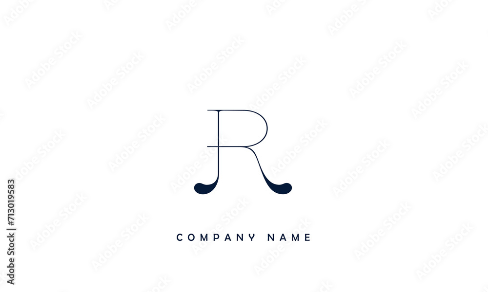 JR, RJ, J, R Abstract Letters Logo Monogram