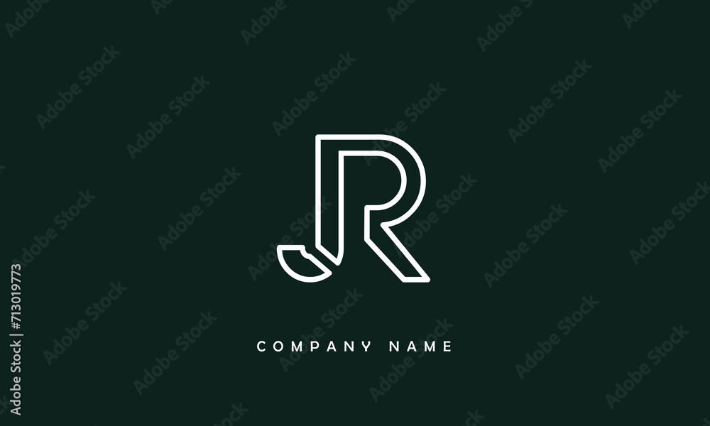 JR, RJ, J, R Abstract Letters Logo Monogram JR, RJ, J, R Abstract Letters Logo Monogram