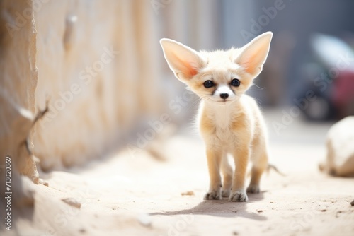 fennec fox in a desertthemed enclosure