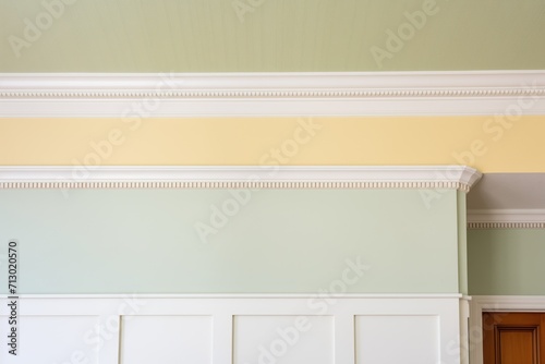 overhead interior shot of georgian crown molding with dentil texture