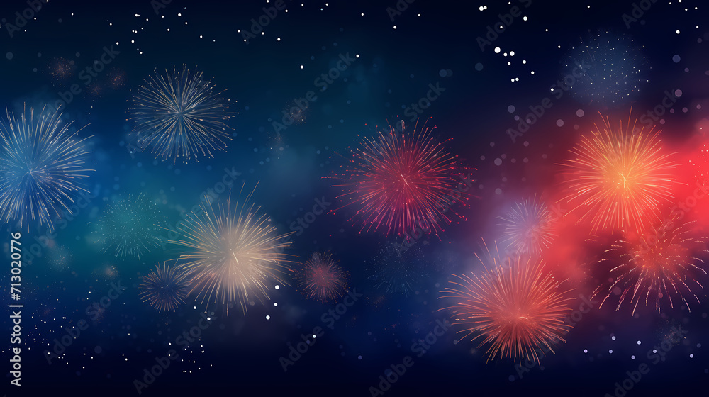 Happy New Year, burning fireworks with bokeh light background Happy New Year, burning fireworks with bokeh light background