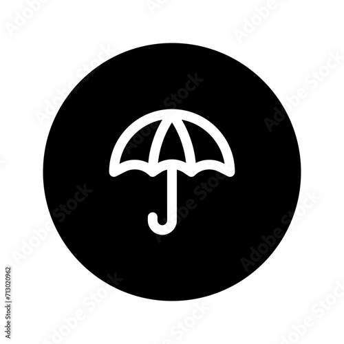 umbrella line circular icon