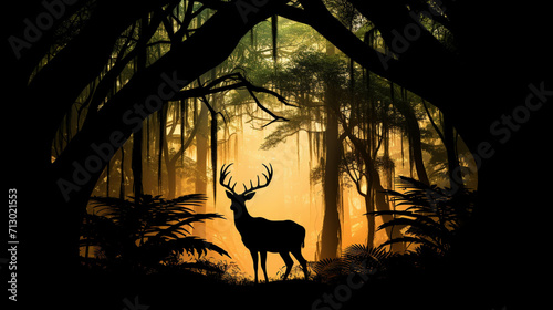 deer in the sunset high definition photographic creative image