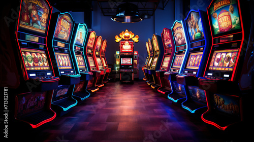 Slot machines of the casino photo
