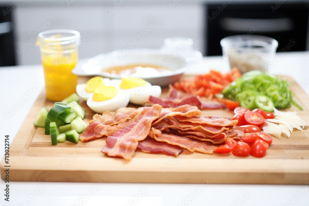 deconstructed bacon cheeseburger ingredients