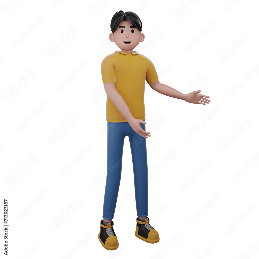 3D character cute young man Illustration 3D character cute young man Illustration