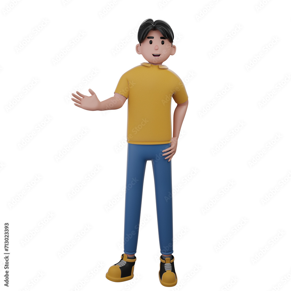 3D character cute young man Illustration 3D character cute young man Illustration