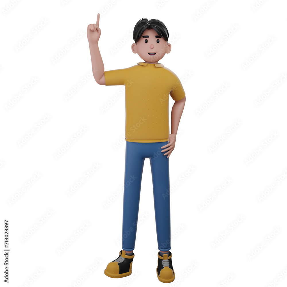 3D character cute young man Illustration 3D character cute young man Illustration