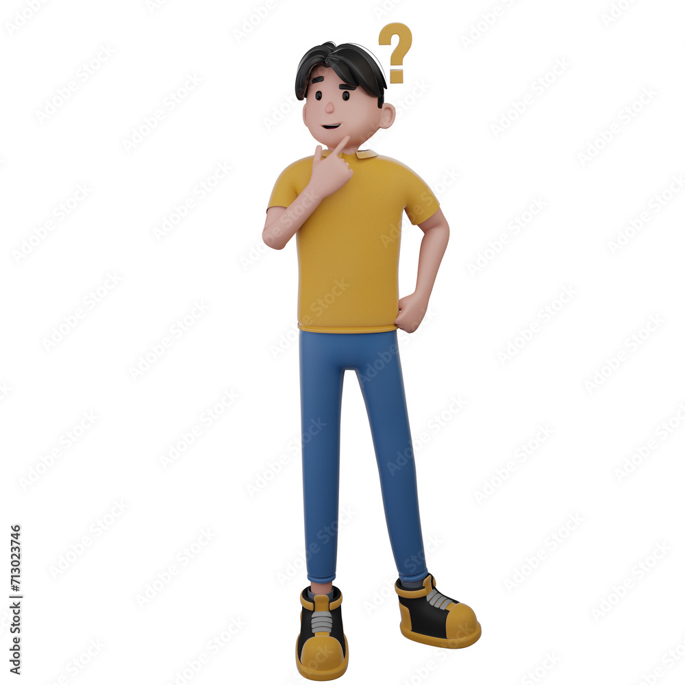 3D character cute young man Illustration 3D character cute young man Illustration