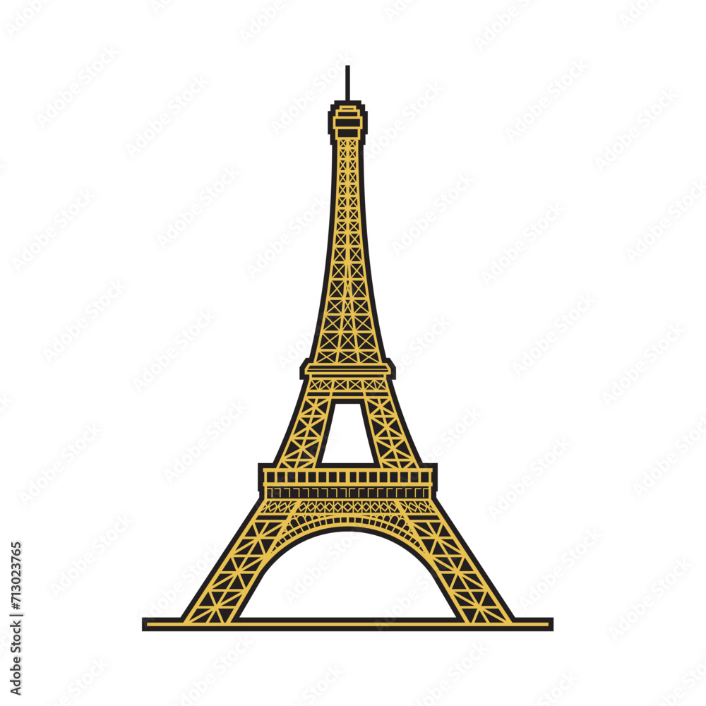 eiffel tower isolated on white