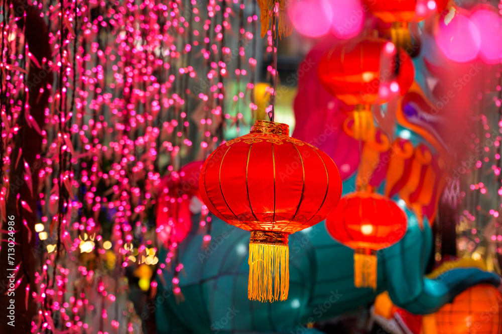 Red lanterns in chinese new year festival
