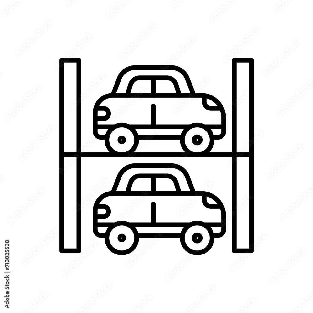 Parking car outline icons, minimalist vector illustration ,simple transparent graphic element .Isolated on white background Parking car outline icons, minimalist vector illustration ,simple transparent graphic element .Isolated on white background