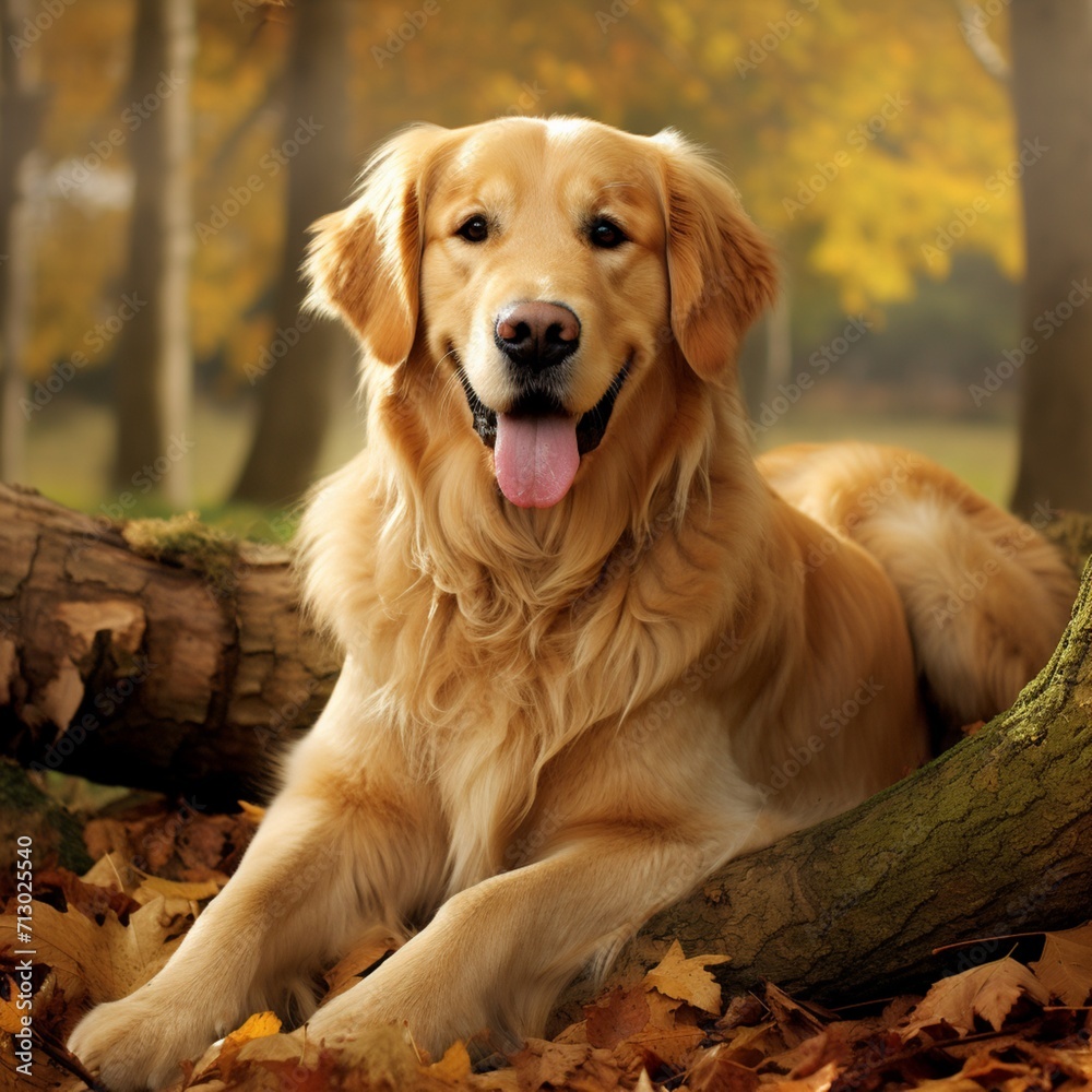 Nice golden retrievers dog image Generative AI