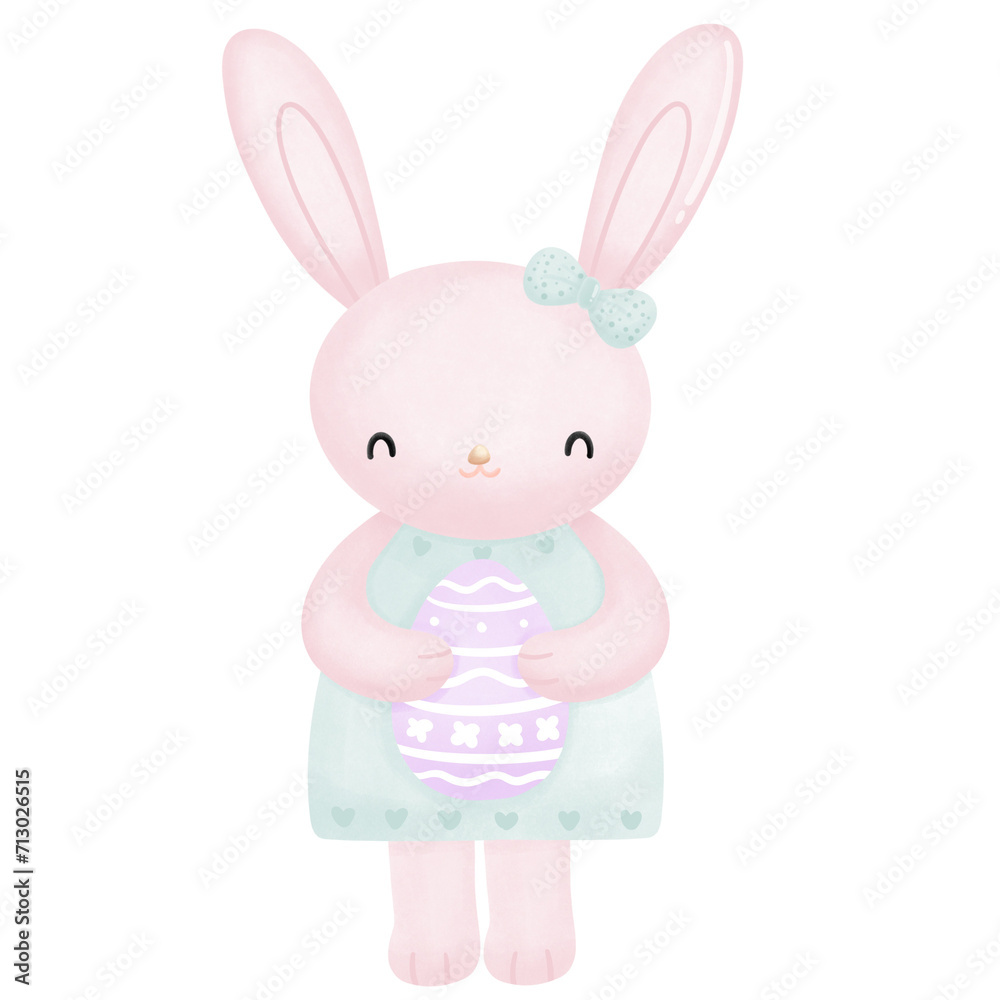Obraz premium Bunny holding easter egg